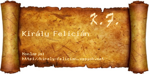 Király Felicián névjegykártya